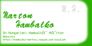 marton hambalko business card